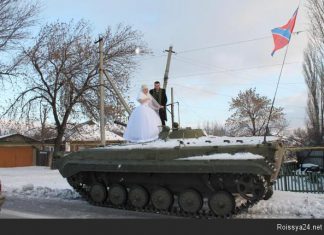 И брачная ночь на гусеничном ходу!